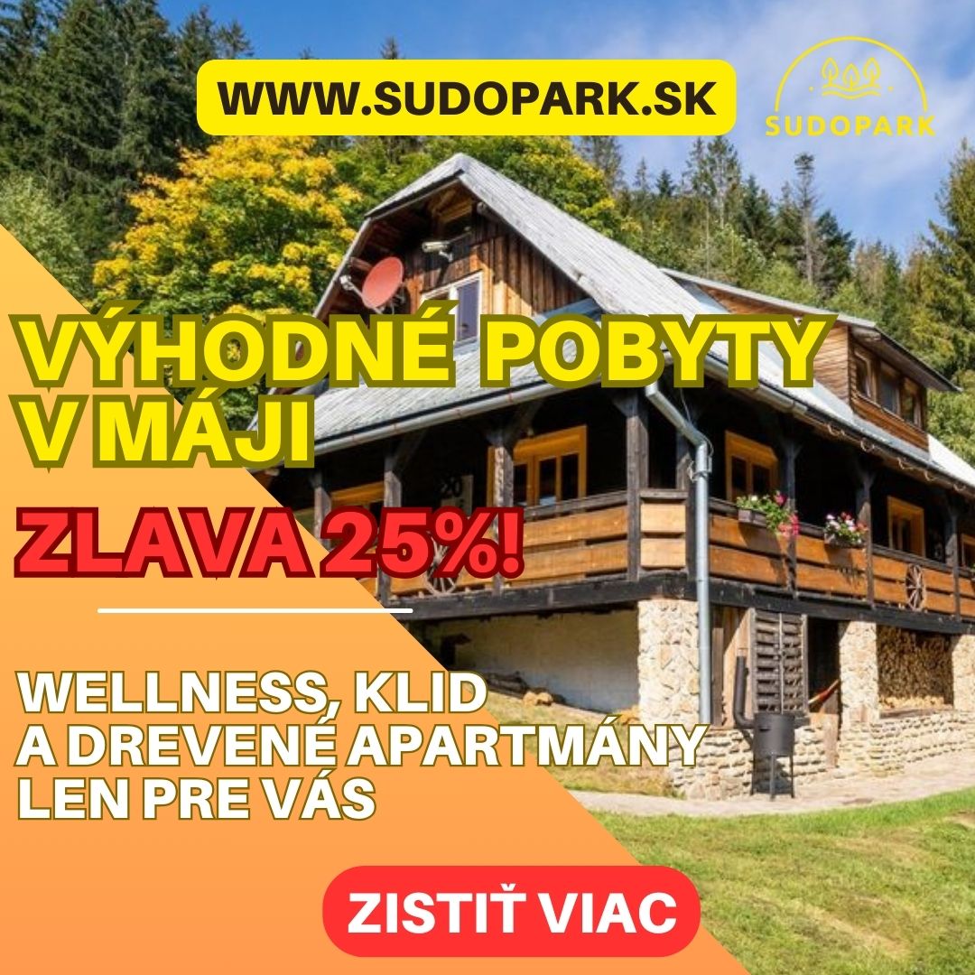 25 % zľava na májové pobyty v Sudoparku
